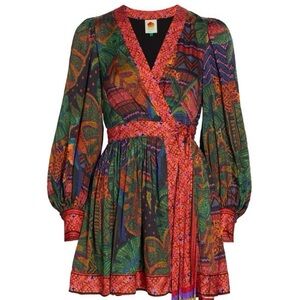 FARM RIO - Forest Tapestry Wrap Dress